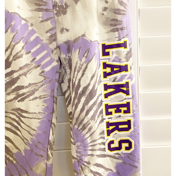 Hybrid NBA LA Lakers Tie Dye Sweatpants Joggers Size M - Picture 6 of 8